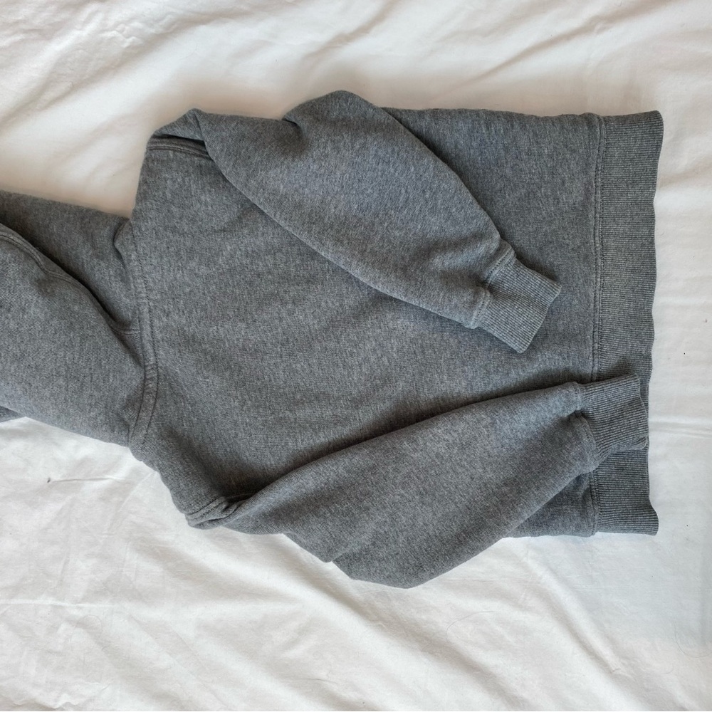HANNA ANDERSSON Sherpa Lined Hoodie Zip Sweatshirt Sweater Jacket Grey Stripe - Picture 12 of 14